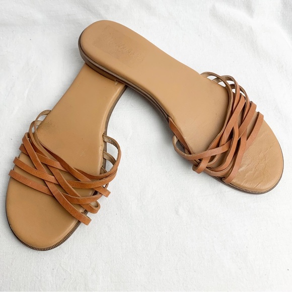Madewell The Tracie Crisscross Leather Slip On Sandals sz 8.5 - Picture 2 of 8